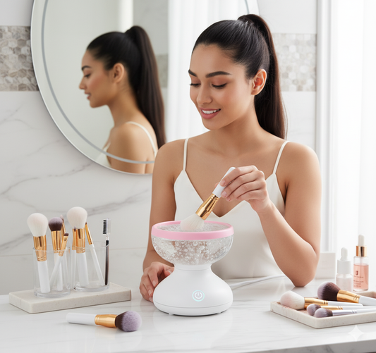 منظف فرش المكياج الأوتوماتيكي -  الجهازالذي  يحميك من البكتيريا بلا مجهود